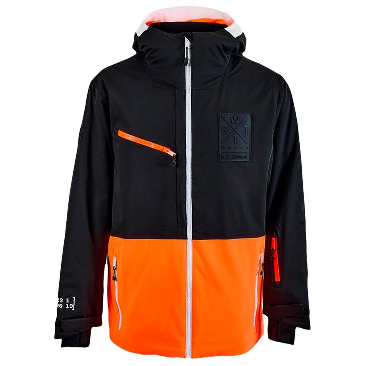 Watts Blouson Ski X-Temper Black White Orange Présentation