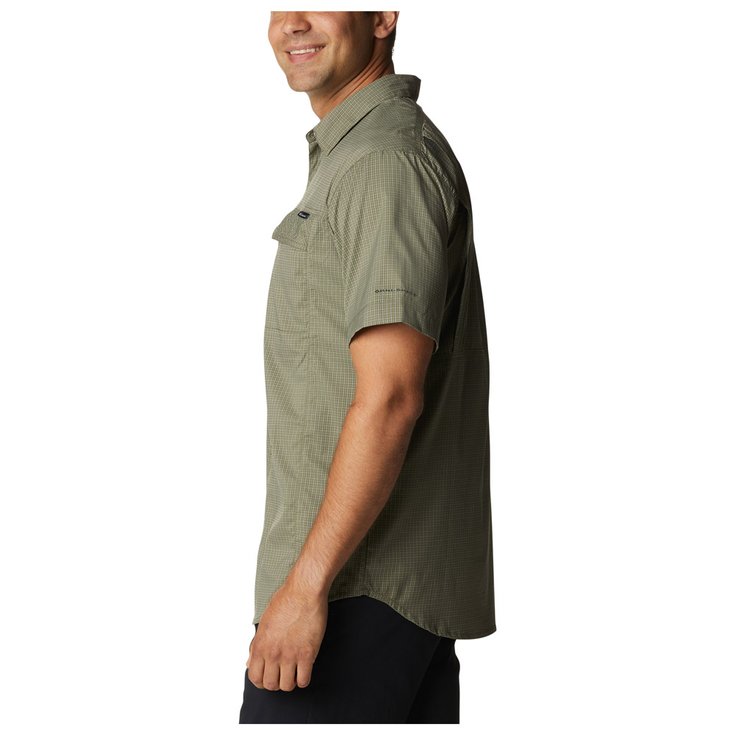 Columbia Camisa de trekking M's Silver Ridge Lite Plaid SS Stone Green Perfil