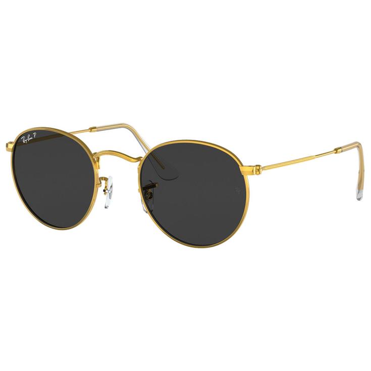 Ray Ban Zonnebrillen RB3447 Round Metal Polished Gold Polar Black Voorstelling