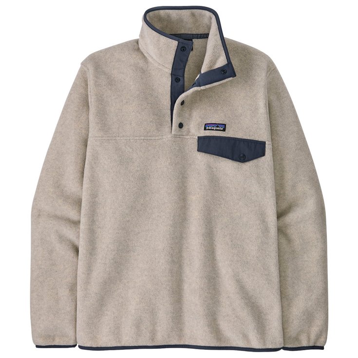 Patagonia Lightweight Synchilla Snap-T Oatmeal Heather Smolder Blue 