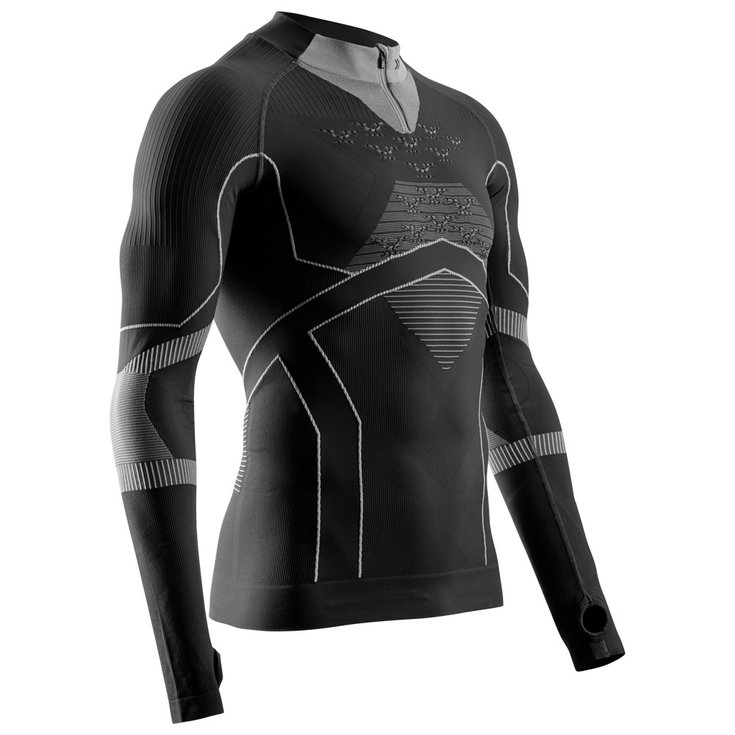 X Bionic Code Energy Accumulator Light Shirt Ls 1/2 Zip Black Light Grey 