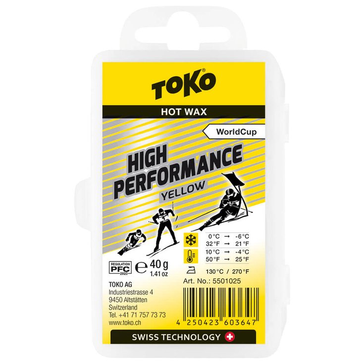 Toko Fartage glisse Nordique High Performance Yellow 40g Présentation