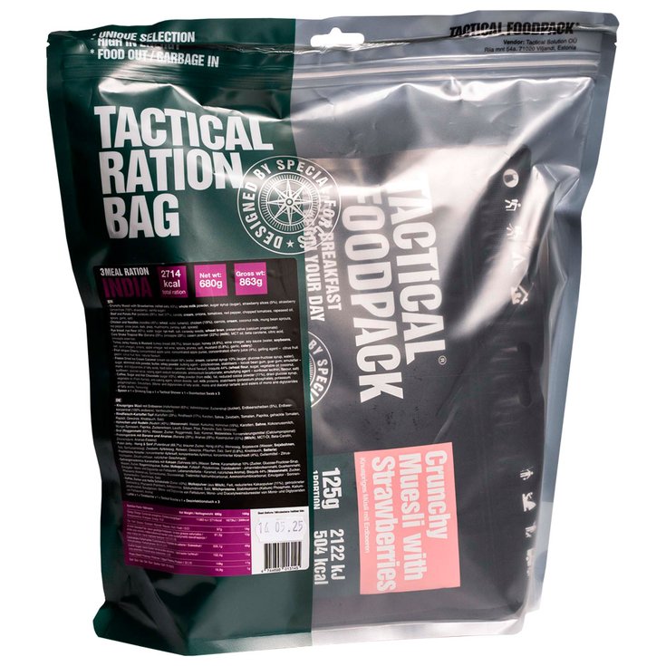 Tactical Foodpack Gefriergetrocknetes Essen Ration de 3 Repas India Präsentation