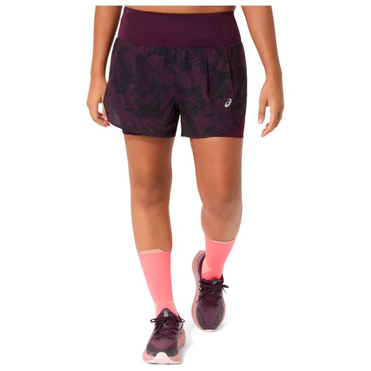 Asics Short de trail Road All Over Print 2in1 3.5In W Dark Aubergine 
