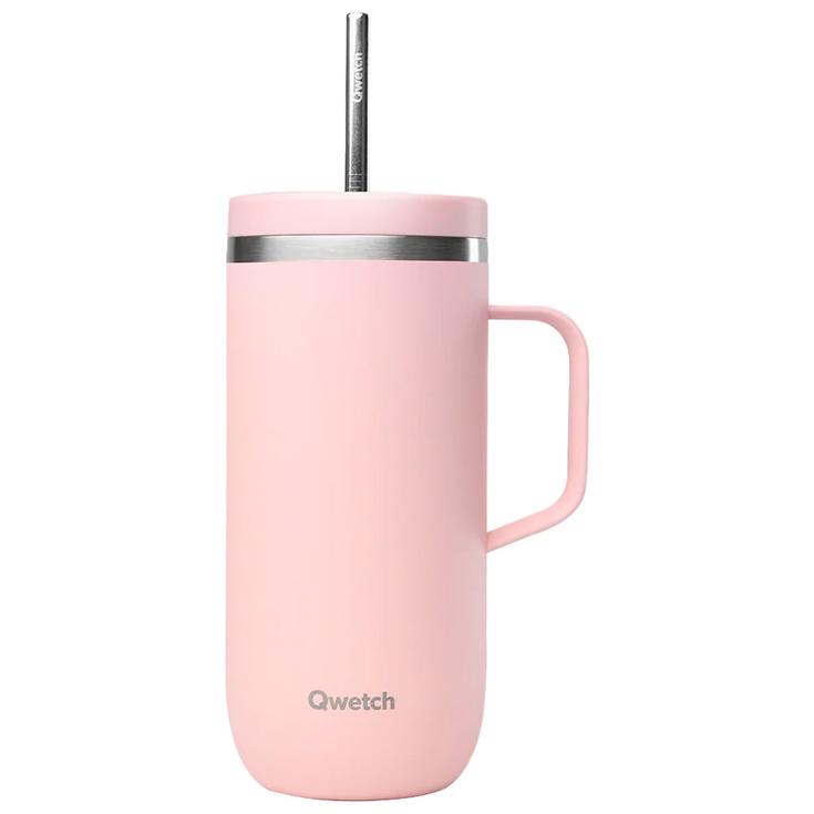 Qwetch Mug Cold Cup 600 ml + Anse Pastel Rose Overview