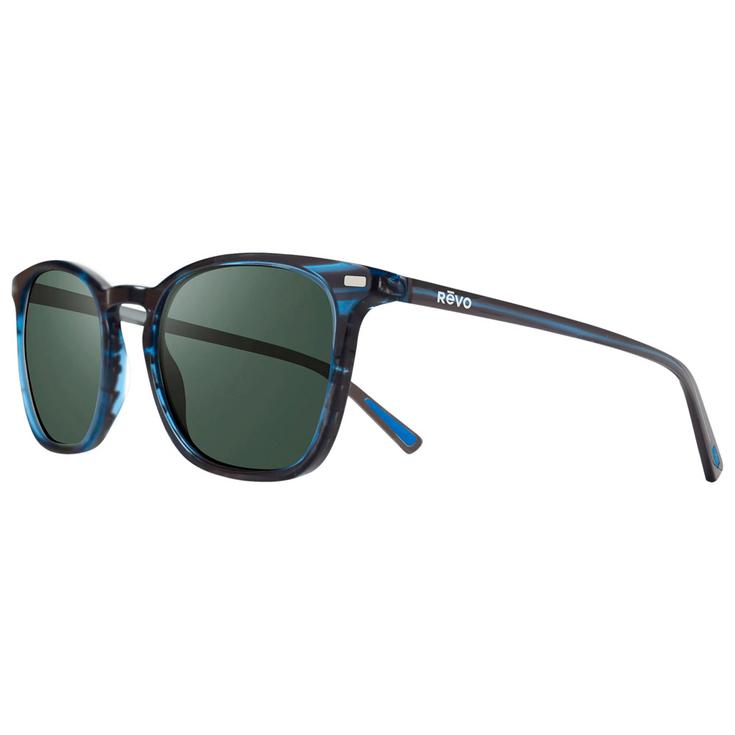 Revo Zonnebrillen Watson Blue Horn Crystal Smoke Green Polarized Voorstelling