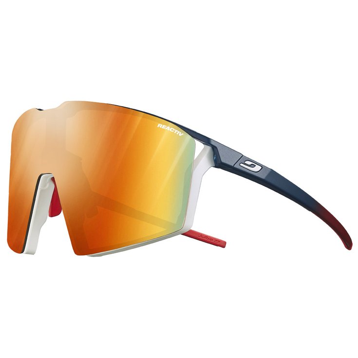 Julbo Lunettes de soleil Edge Mat Bleu Blanc Rouge Reactiv 1-3 Light Amplifier + Spectron 0 Présentation