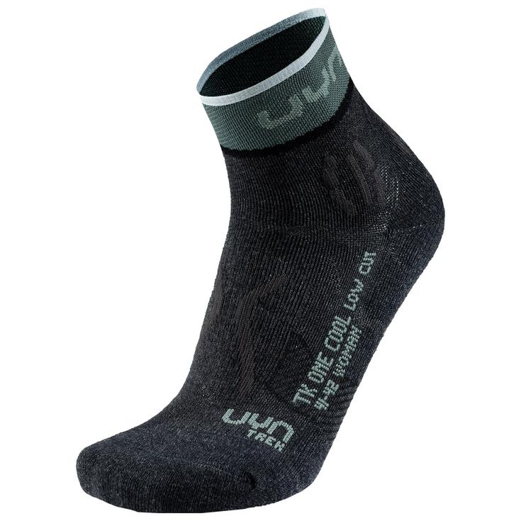 Uyn Chaussettes Woman Trekking One Cool Low Anthracite Balsam Green Présentation