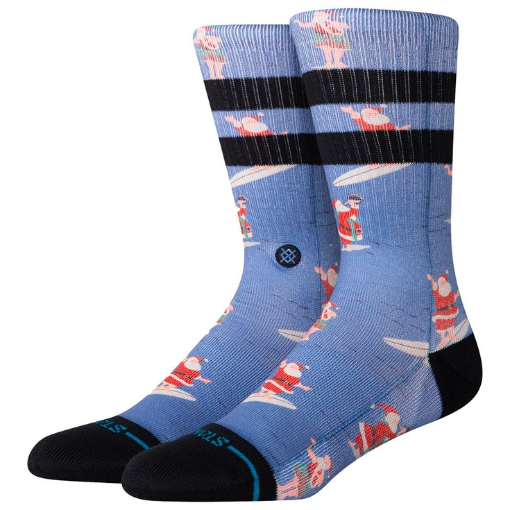 Stance Crew Sock Surfing Santa Crew Blue 