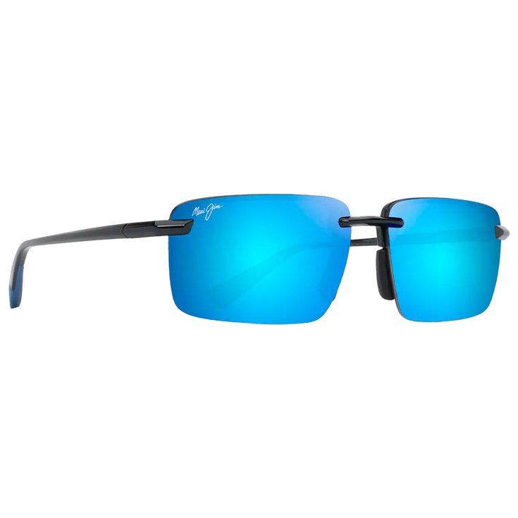 Maui Jim Sonnenbrille Laulima Asian Fit Noir Brillant Bleu Blue Hawaii MauiPure Präsentation
