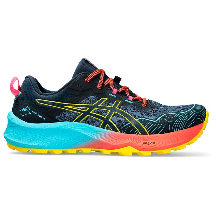 Asics Trailschoenen Gel-trabuco 11 French Blue Vibrant Yellow Voorstelling