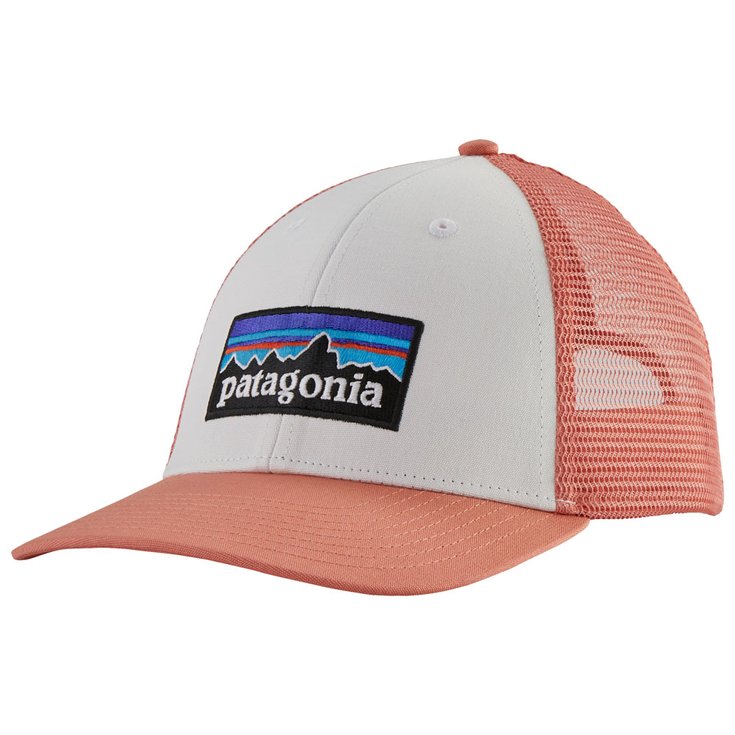 Patagonia Berretto P-6 Logo Lopro Trucker Hat White W/mellow Melon Presentazione