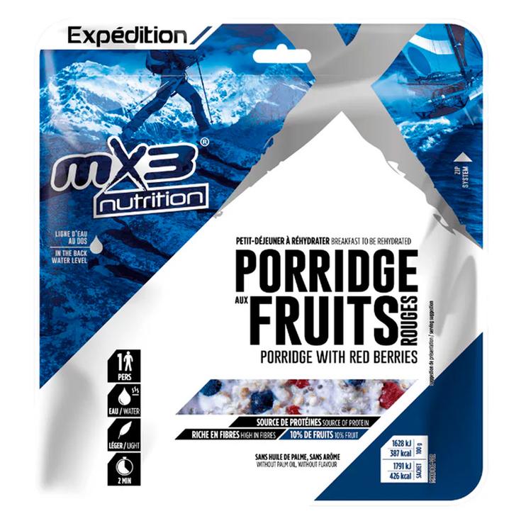 MX3 Gevriesdroogde maaltijd Porridge Fruits Rouges 110 g Voorstelling