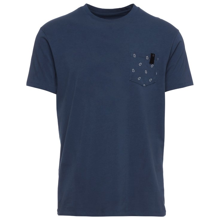 Black Diamond T-shirts M Pocket Square Tee INK Blue/Biner Print Voorstelling