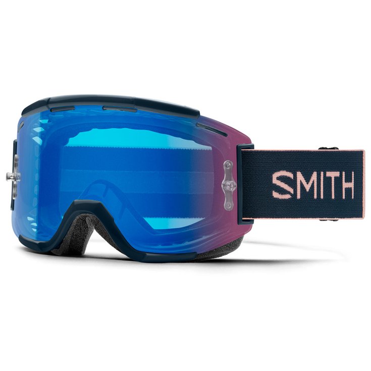 Smith Mountain bike goggles Squad MTB French Navy Rock Salt - ChromaPop Contrast Rose Flash Overview