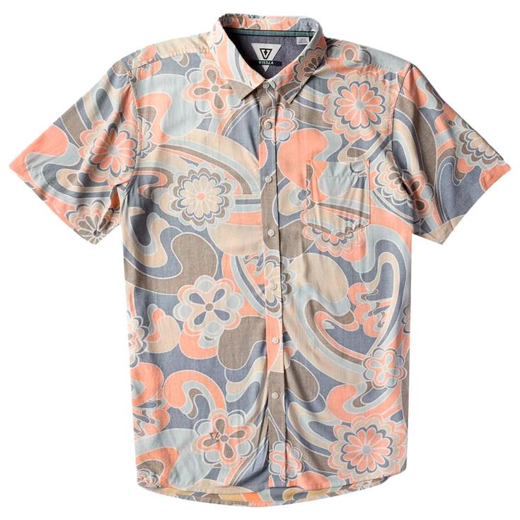 Vissla Chemise Groove Move Short Sleeve Shirt Coral Fade Présentation