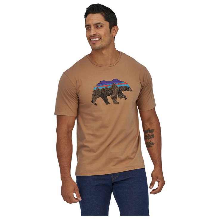 Patagonia Tee Shirt M s Back For Good Organic Dark Camel w Bear Summer 2022 Glisshop