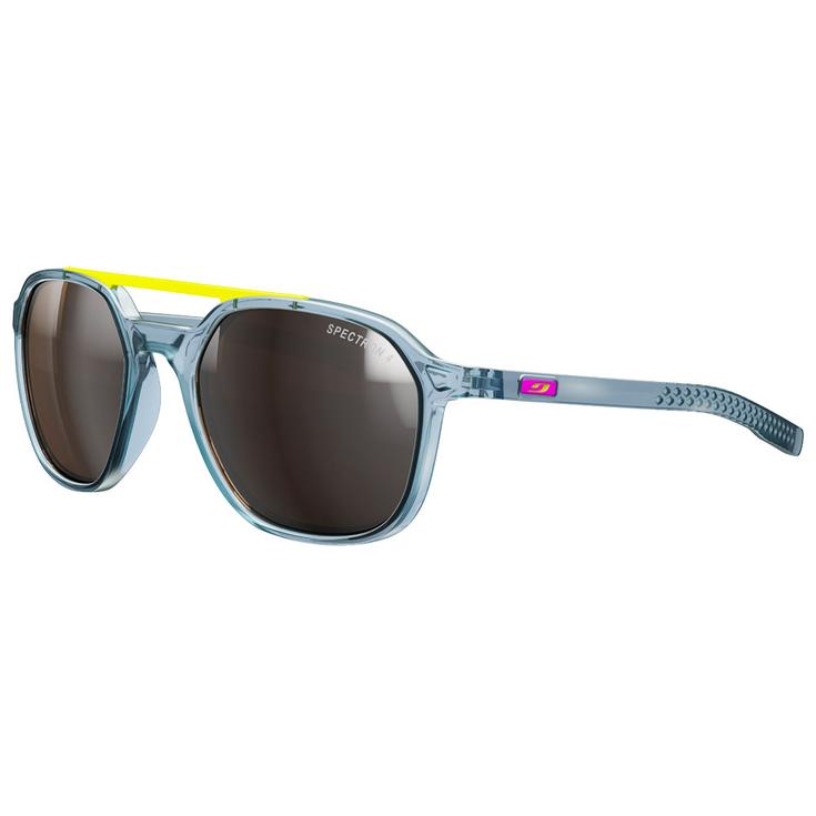 Julbo Lunettes de soleil Slack Cover Translucide Brillant Bleu Rose Fluo Spectron 4 Présentation