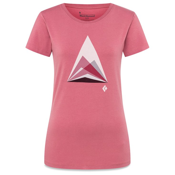 Black Diamond Camiseta W Mountain Transparency Tee Rosewood Presentación