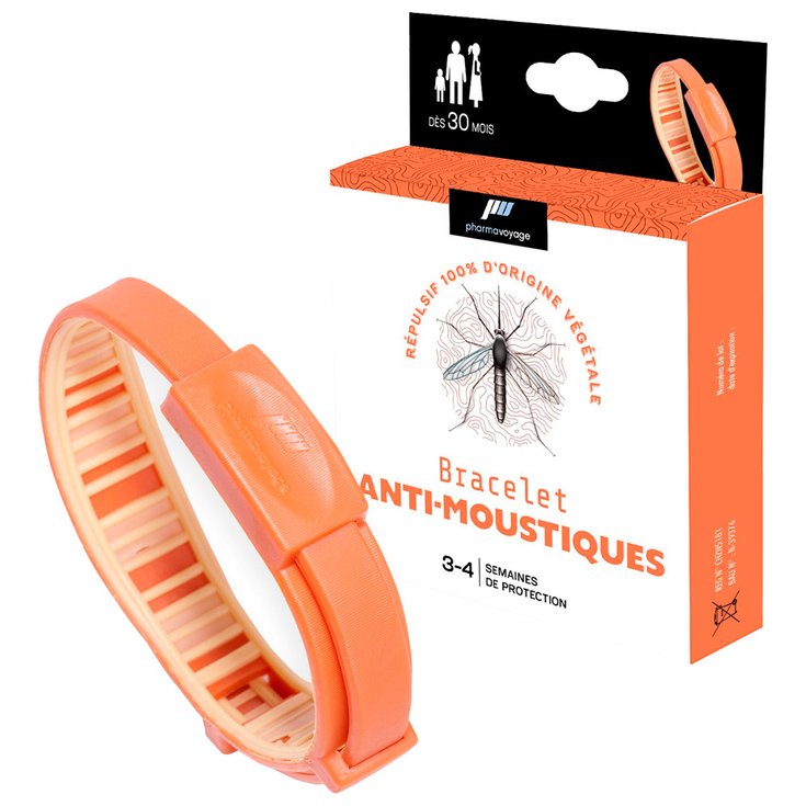 Pharmavoyage Repellenti insetti Bracelet Anti-Moustique Orange Presentazione