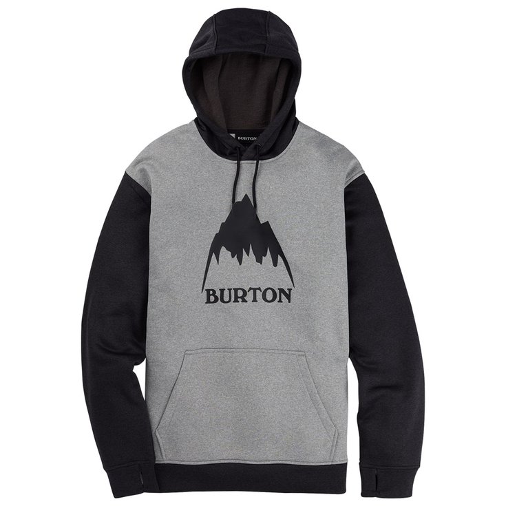 Burton Sweatshirt Oak Pullover Hoodie Grey Heather True Black Präsentation