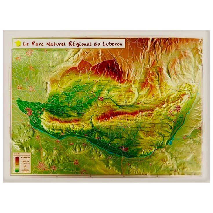 Geo Relief Raised-relief map Le Parc Naturel Régional du Luberon Overview