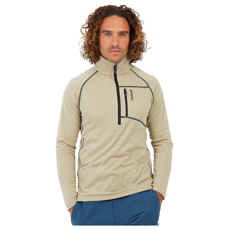 Protest Fleece PrtRekody 1/4 Zip Active Top Bamboo Beige Overview