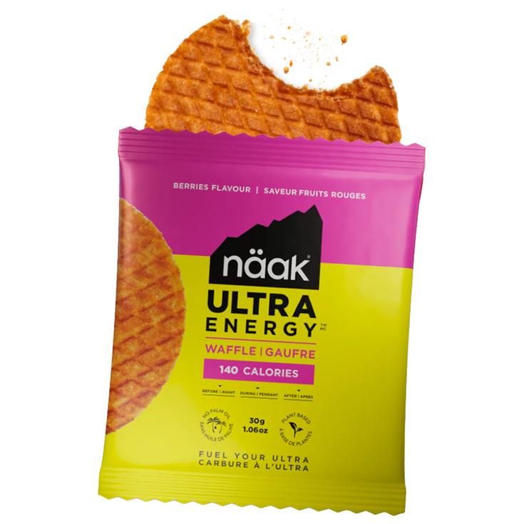 Naak Energiereep Ultra Energy Waffles Pack 30 g. (x12) Berries Voorstelling