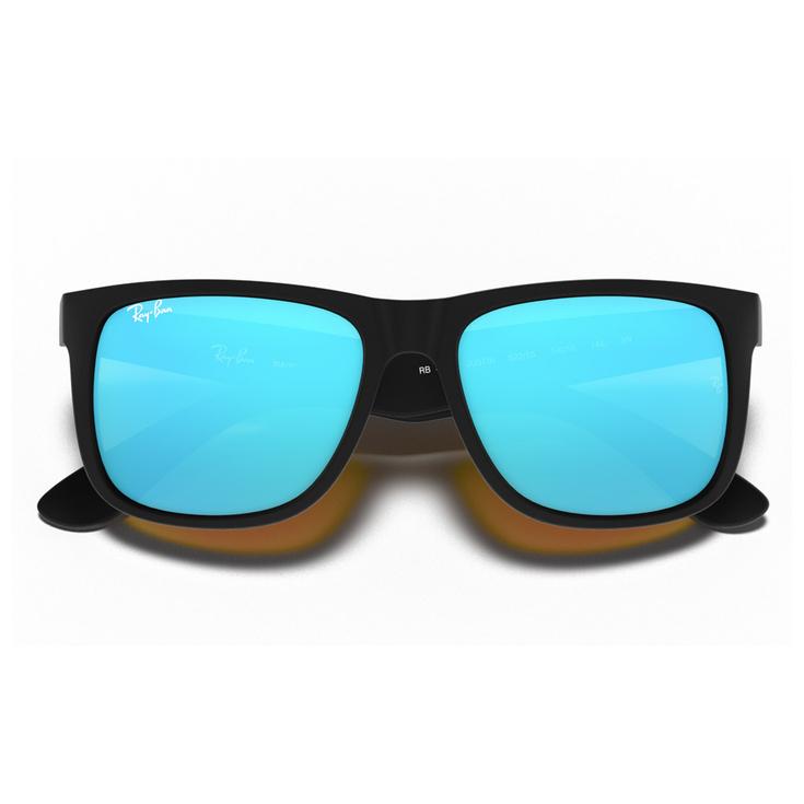 Ray Ban Occhiali da sole RB4165 Justin Color Mix Matte Rubber Black Mirror Blue  Ray Ban Occhiali da sole RB4165 Justin Color Mix Matte Rubber Black Mirror Blue