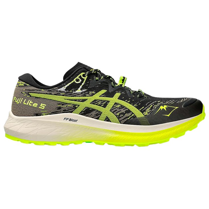 Asics Botas de trail Fuji Lite 5 Black Safety Yellow Presentación