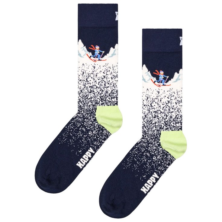 Happy Socks Sokken Crew Socks Snowy Night Navy Voorstelling
