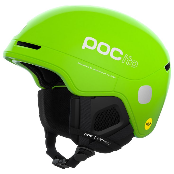 Poc Casco Pocito Obex Mips Fluorescent Yellow Green Presentazione