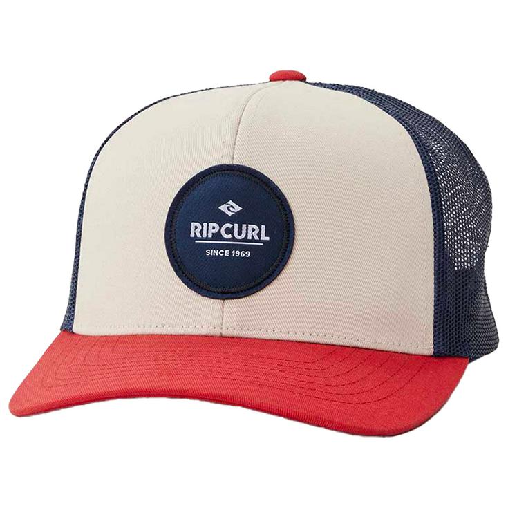 Rip Curl Cap Routine Curve Trucker White Navy Red Overview