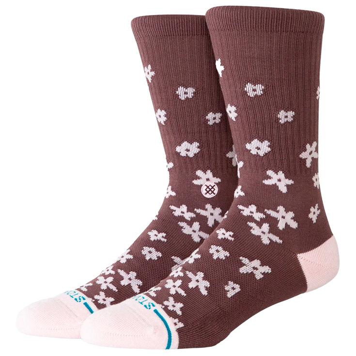 Stance Socks Women Crew Sock Floral Dreams Brown Overview