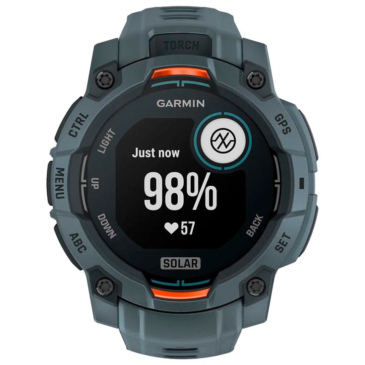 Garmin Horloge GPS Instinct 3 Solar Orange Avec Bracelet Bleu Crépuscule Voorstelling
