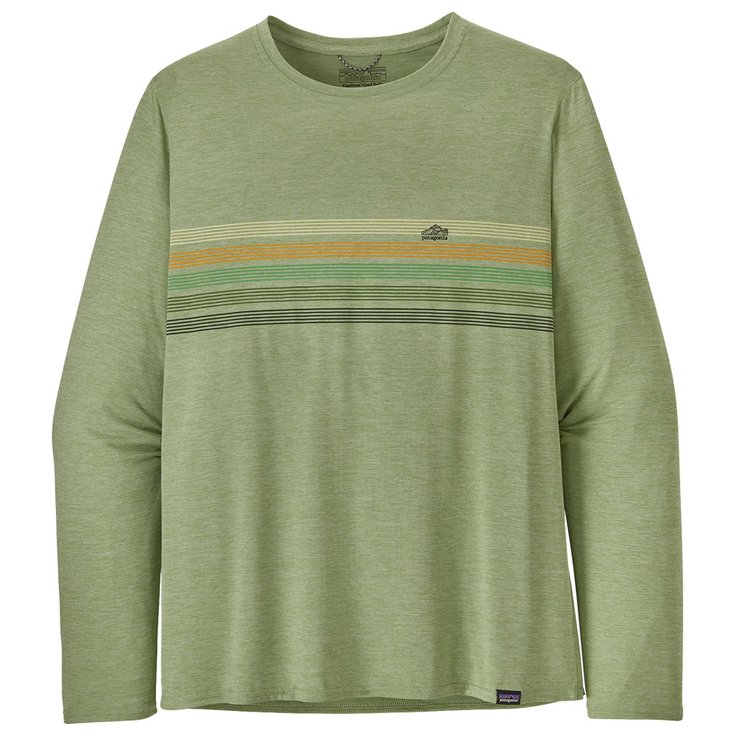 Patagonia Hiking tee-shirt M's L/S Capilene® Cool Daily Graphic Salva Green Overview