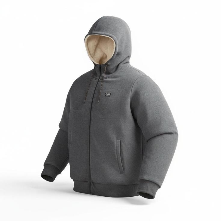 Picture Sweat Yinni Plush Zip Dark Grey Melange Présentation