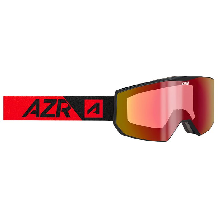 AZR Masque de Ski Evolution Otg Noire Mate Irisé Rouge Multicouche Présentation