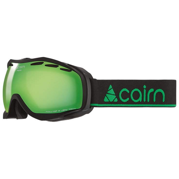 Cairn Masque de Ski Alpha Mat Black Green Mirror Présentation