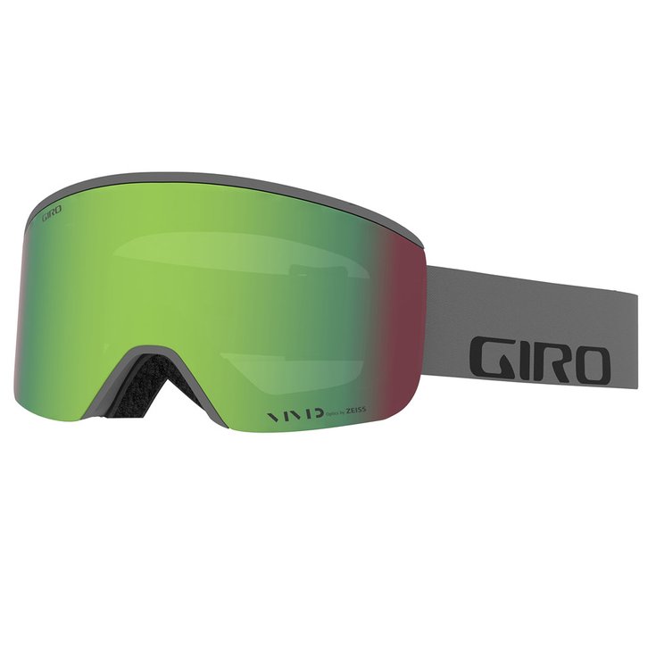 Giro Masque de Ski Axis Grey Wordmark Vivid Emerald + Vivid Infrared Présentation