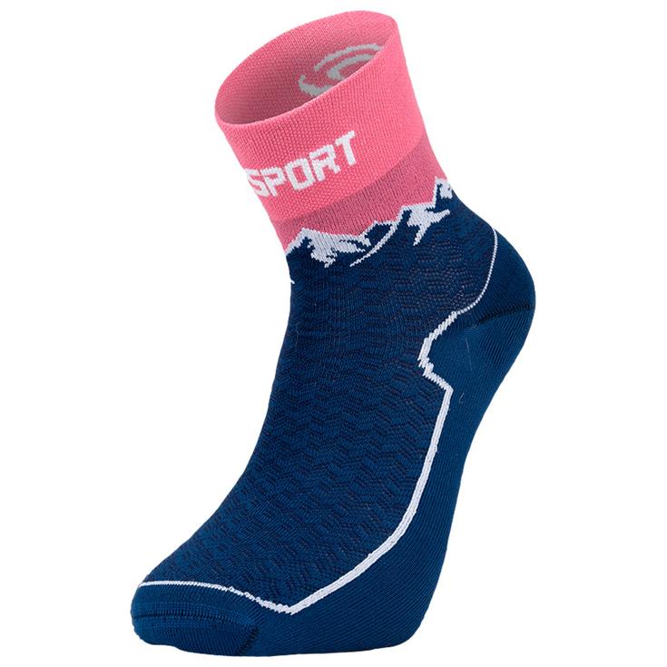 Bv Sport Chaussettes Gr Double Socks Mid Navy Rose Présentation