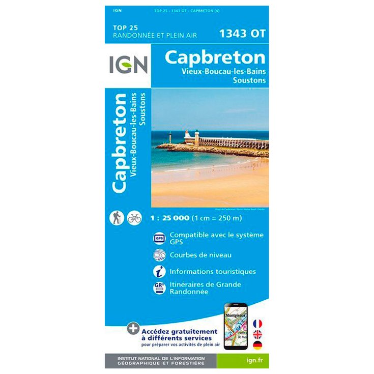IGN Map 1343OT Capbreton, Vieux-Boucau-les-Bains, Soustons Overview