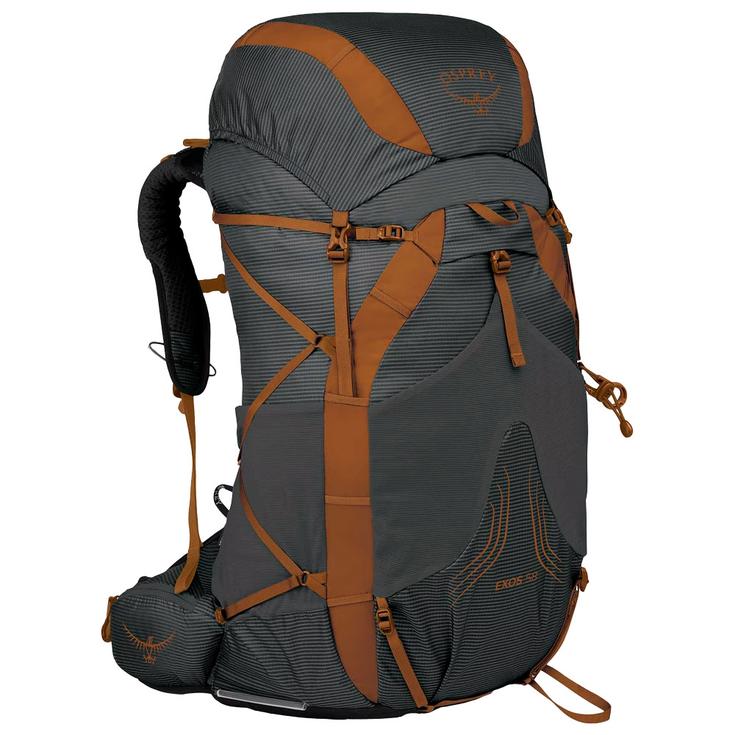 Osprey Mochila Exos 58 Charcoal Grey Presentación