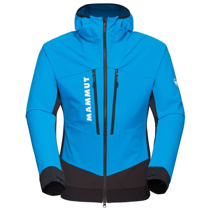 Mammut Ski Jacket Aenergy SO Hybrid Hooded Jacket Men Glacier Blue Black Overview