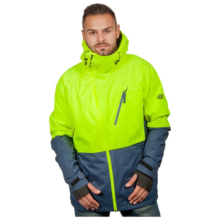 686 Ski Jacket GLCR Hydra Thermagraph Day Glow Clrblk General View