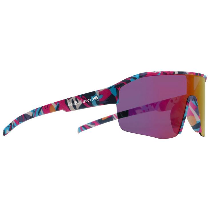 Red Bull Spect Zonnebrillen Dundee Matt Blue Pink Pattern Smoke Pink Yellow Mirror Voorstelling