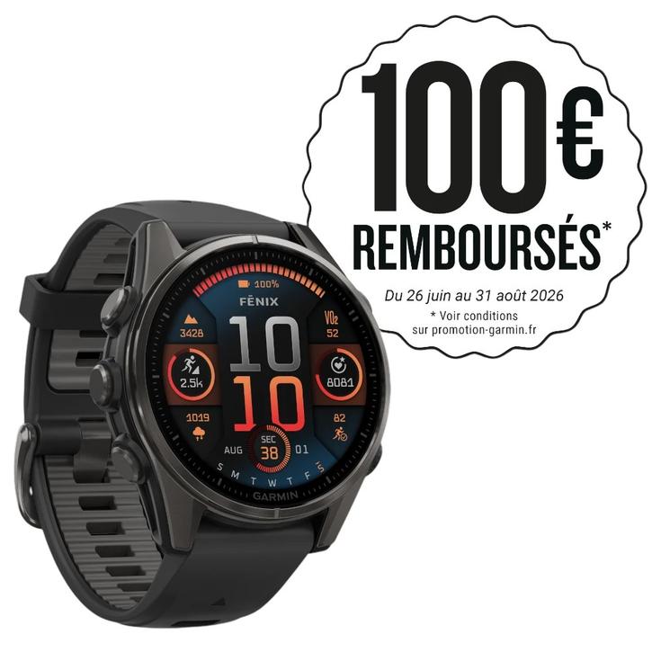 Garmin GPS watch Fenix 8 Amoled Sapphire Titane Carbon Gray DLC Noir Gris Galet Overview