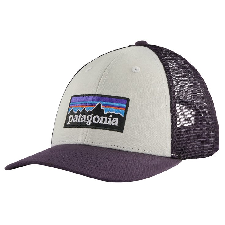 Patagonia Berretto P-6 Logo LoPro Trucker Hat White Piton Purple Presentazione