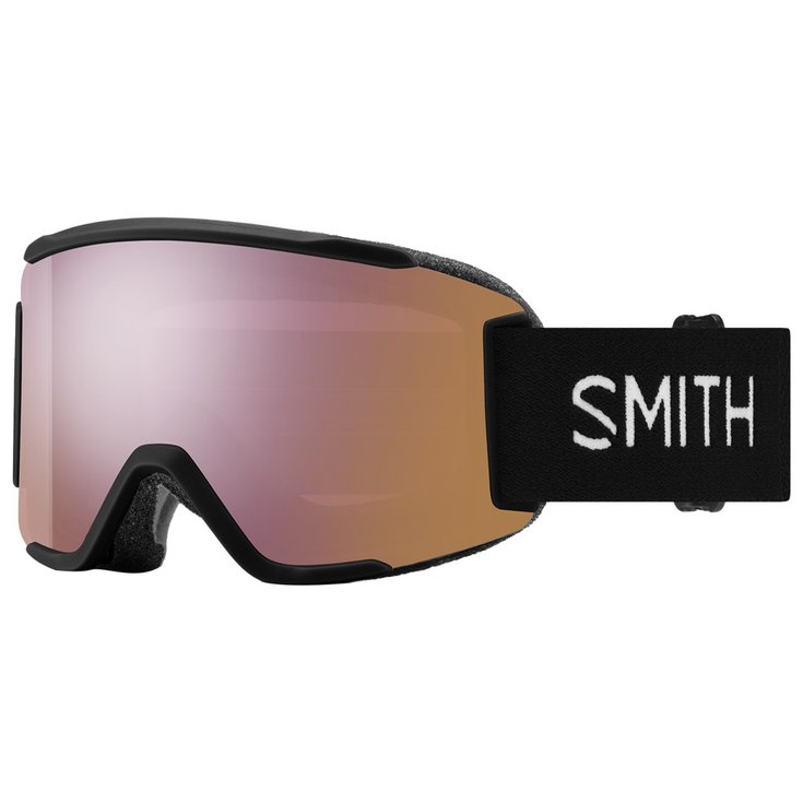 Smith Maschera Squad S Black Chromapop Everyday Rose Gold Mirror + Clear Presentazione