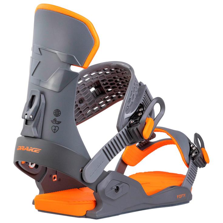 Drake Snowboardbindung Fifty Dark Grey Orange Präsentation